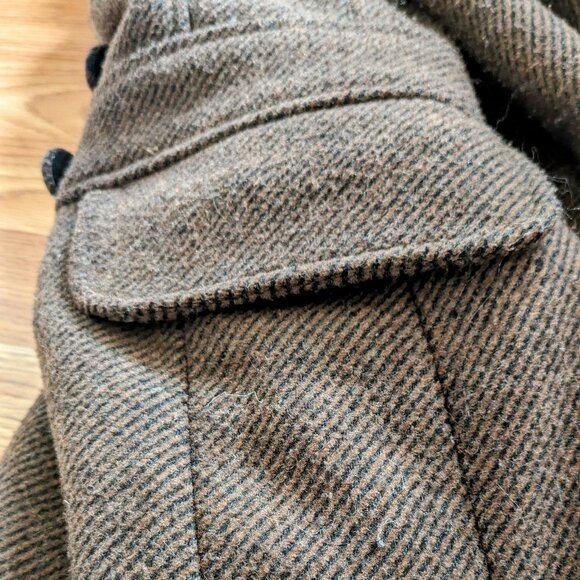 Brown Pinstripe Peacoat - Picture 5 of 16